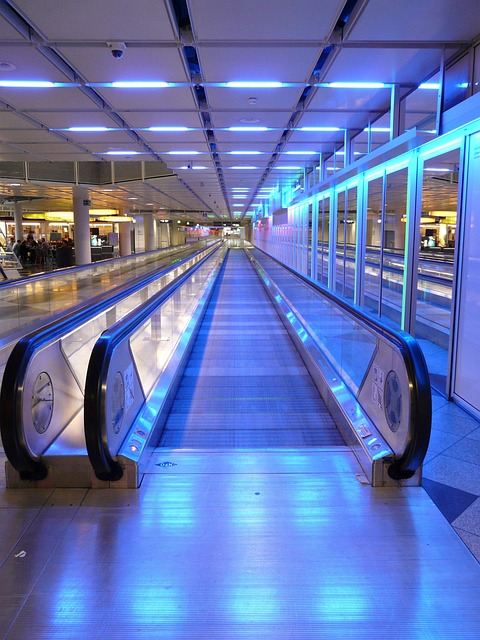 moving walkway, roller platform, treadmill, moving sidewalk, rolling pavement, means of rail transport, escalator, metal segments, neon, blue, airport, business trip, light, move, roll band, transport, futuristic, strange, means of transport, facilitate, pavement, moving walkway, moving walkway, treadmill, airport, airport, airport, airport, airport, facilitate, facilitate