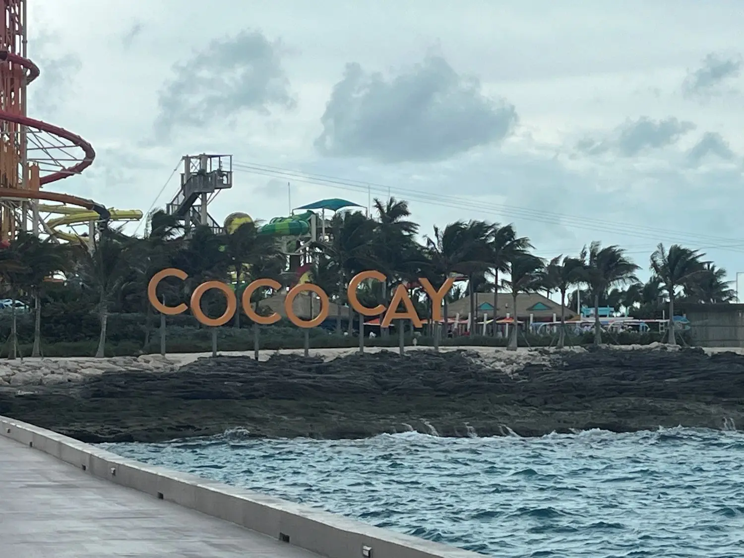 Coco Cay sign in Bahamas.