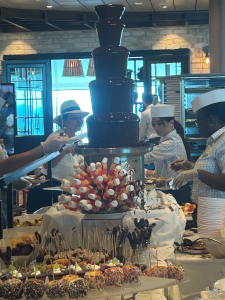 Chocolate fountain on Freedom of the Seas.