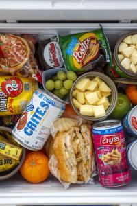 cooler with snacks for hotel.
